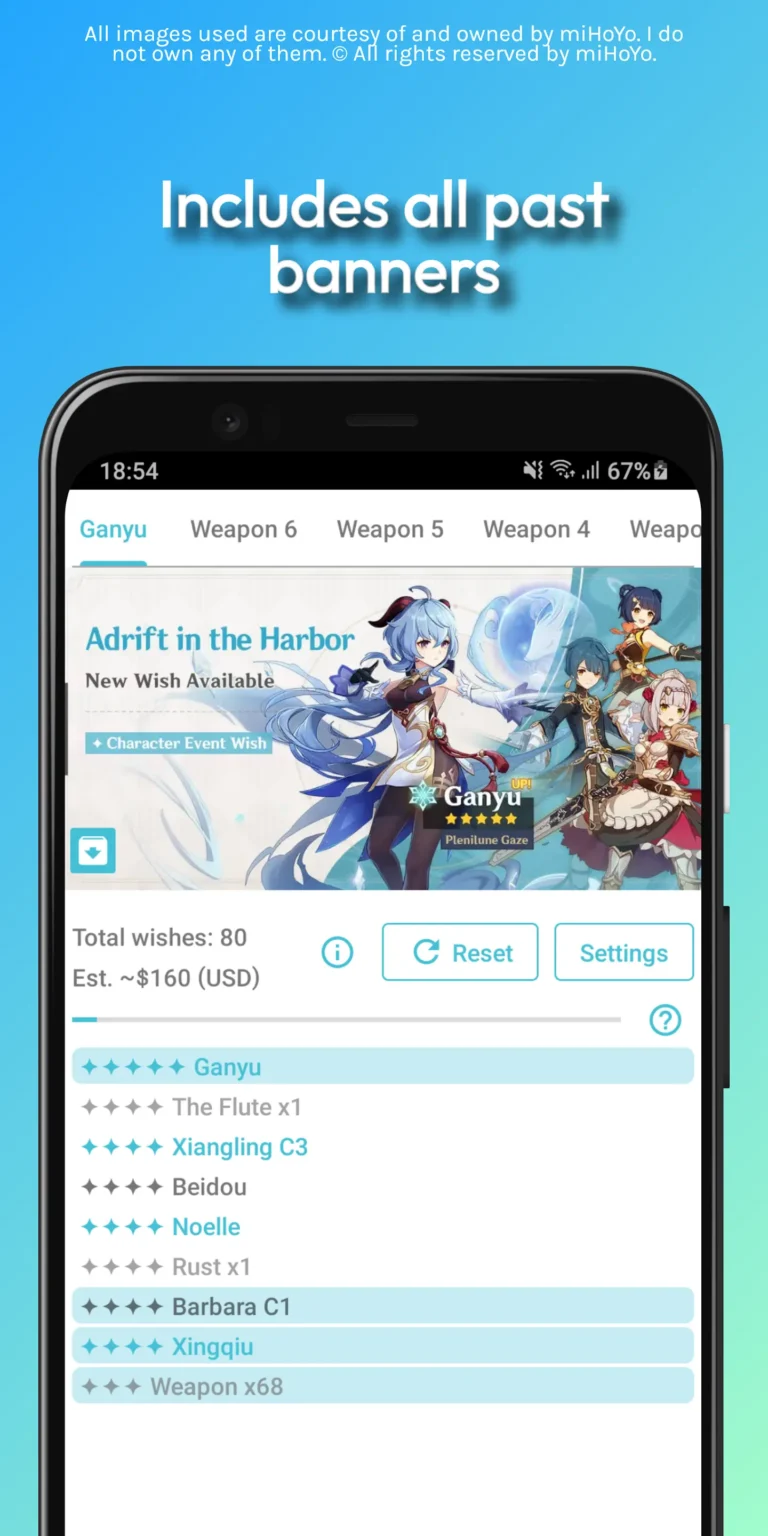 Wish Simulator For Genshin MOD APK 3